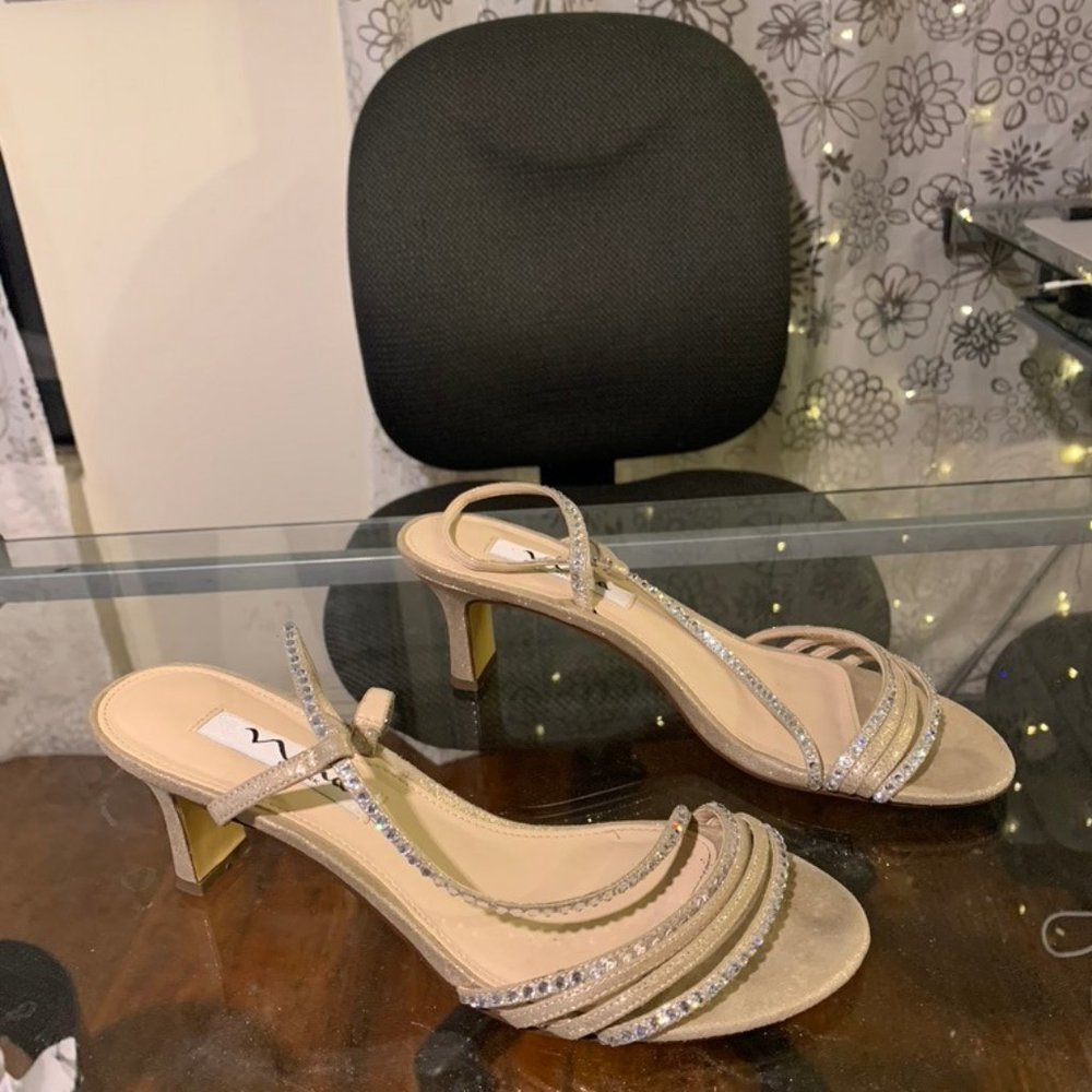 Gold Strappy Sandal Heels